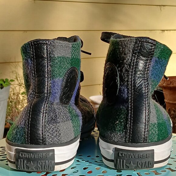 Converse x Woolrich Hi Tops 2015 Collab Wool Plaid 'Black Thunder' NWOB Sz M6 W8 - Picture 9 of 15